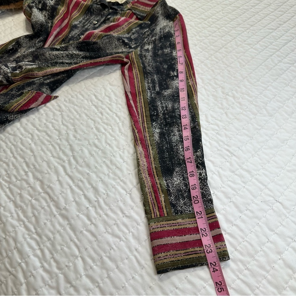 Artelier 100% Silk Nicole Miller Women's Blouse  Multicolored Print In Size S - Picture 8 of 13